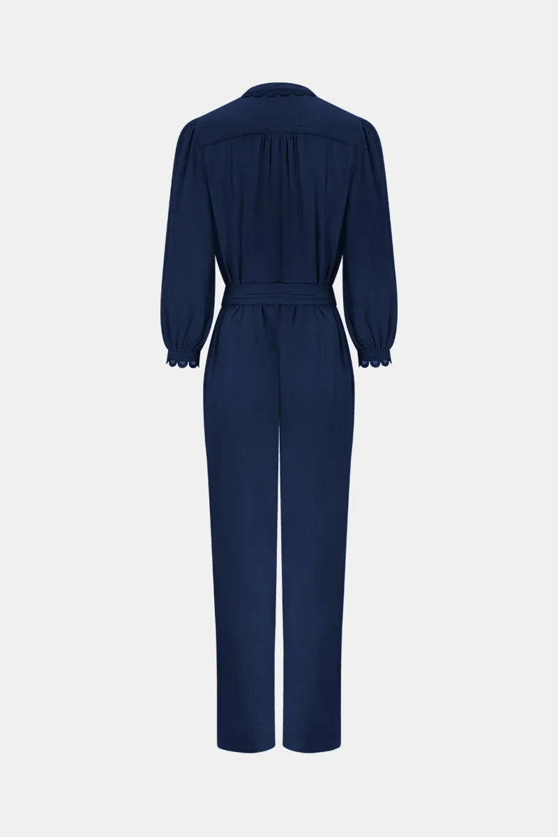 Hera Navy Organic Cotton Jumpsuit