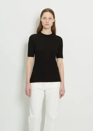 Jidda Wool-Cashmere Ribbed Sweater — Black