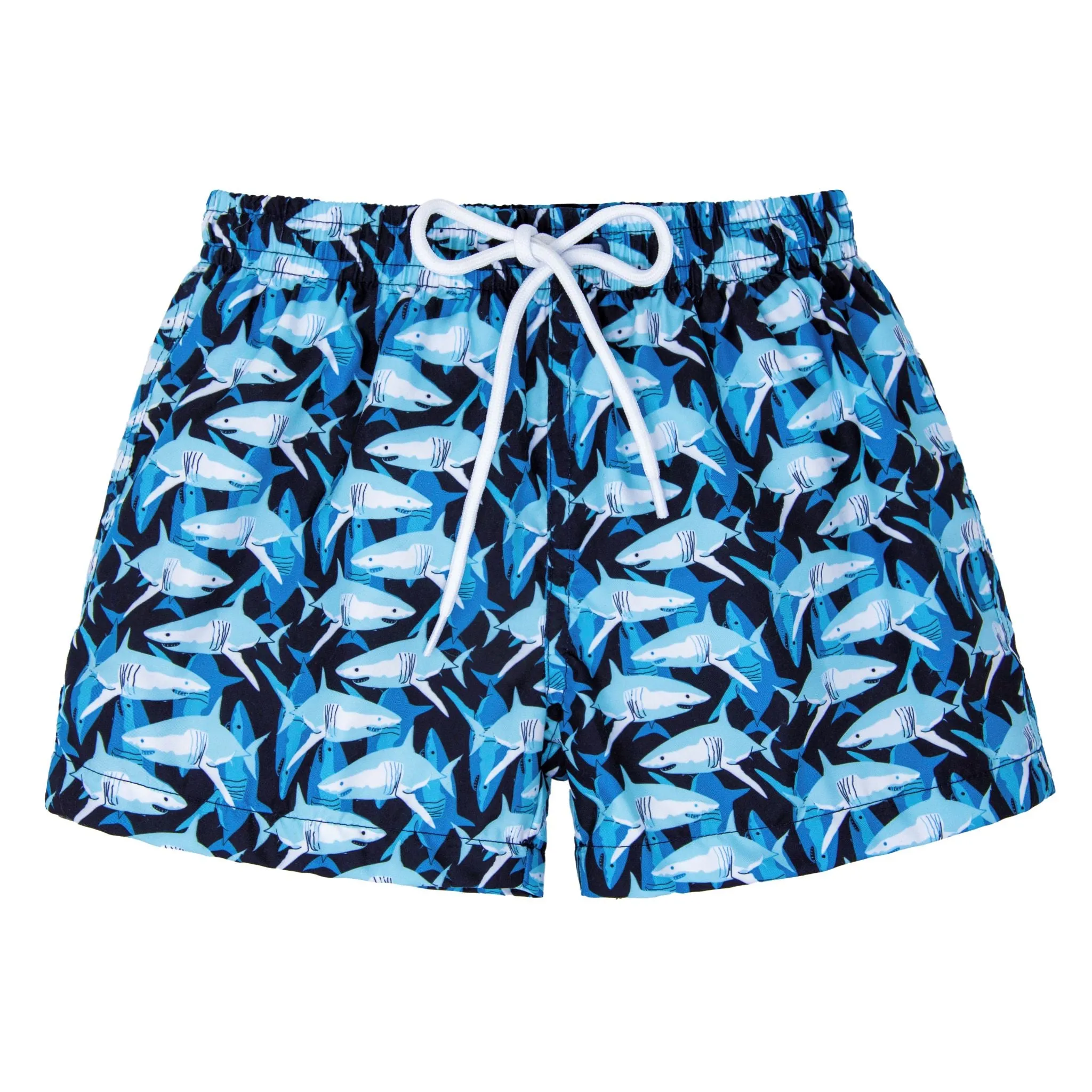 Kids Jack Bright Blue Sharks Swim Shorts