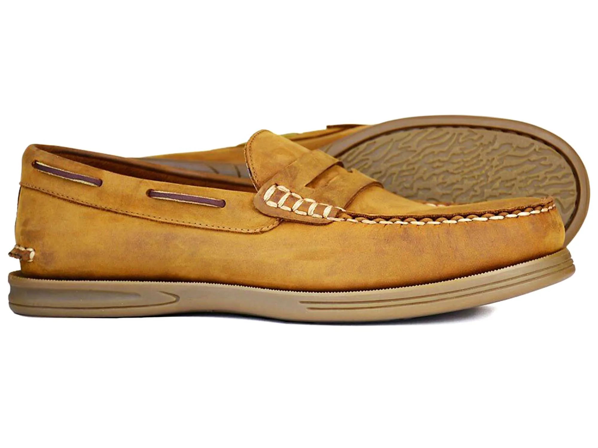KIP Mens Wide fitting Deck Shoe - Sand Nubuck