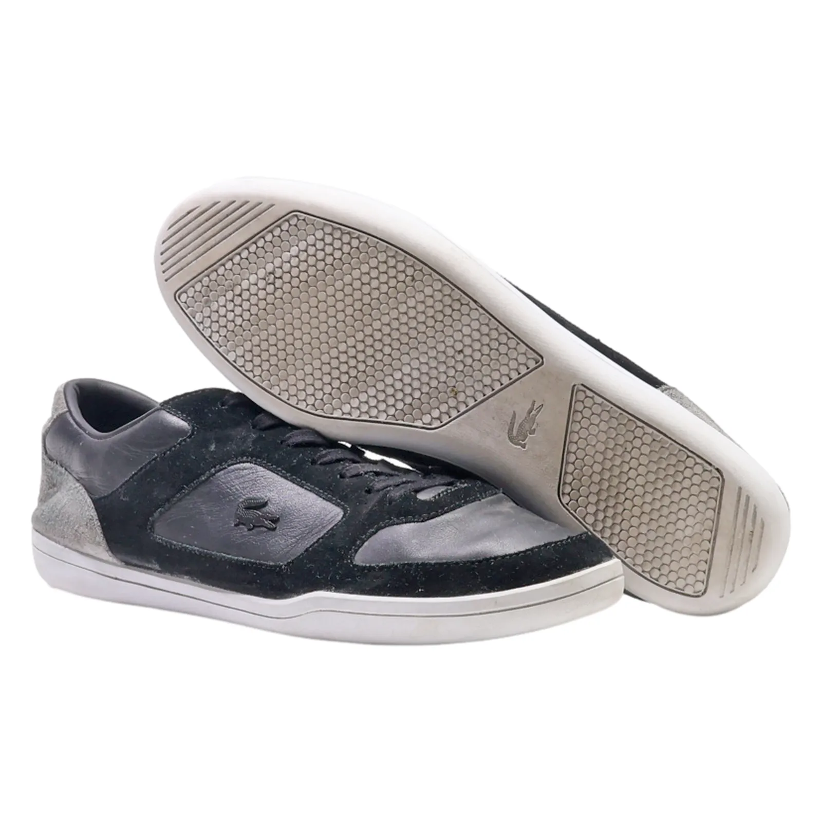 LACOSTE Sneaker Trainers Black Leather Mens UK 11