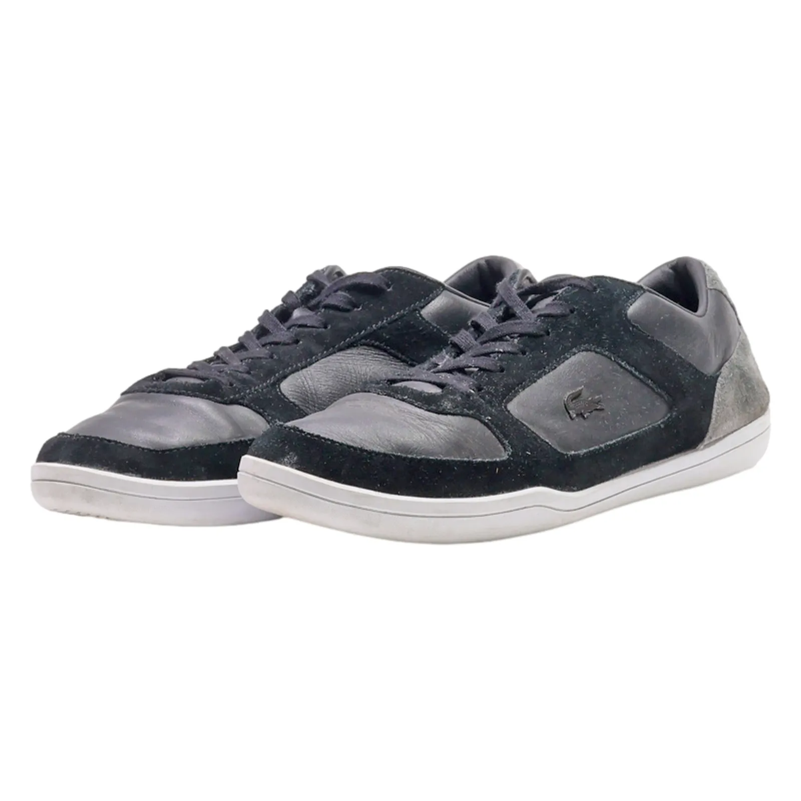 LACOSTE Sneaker Trainers Black Leather Mens UK 11