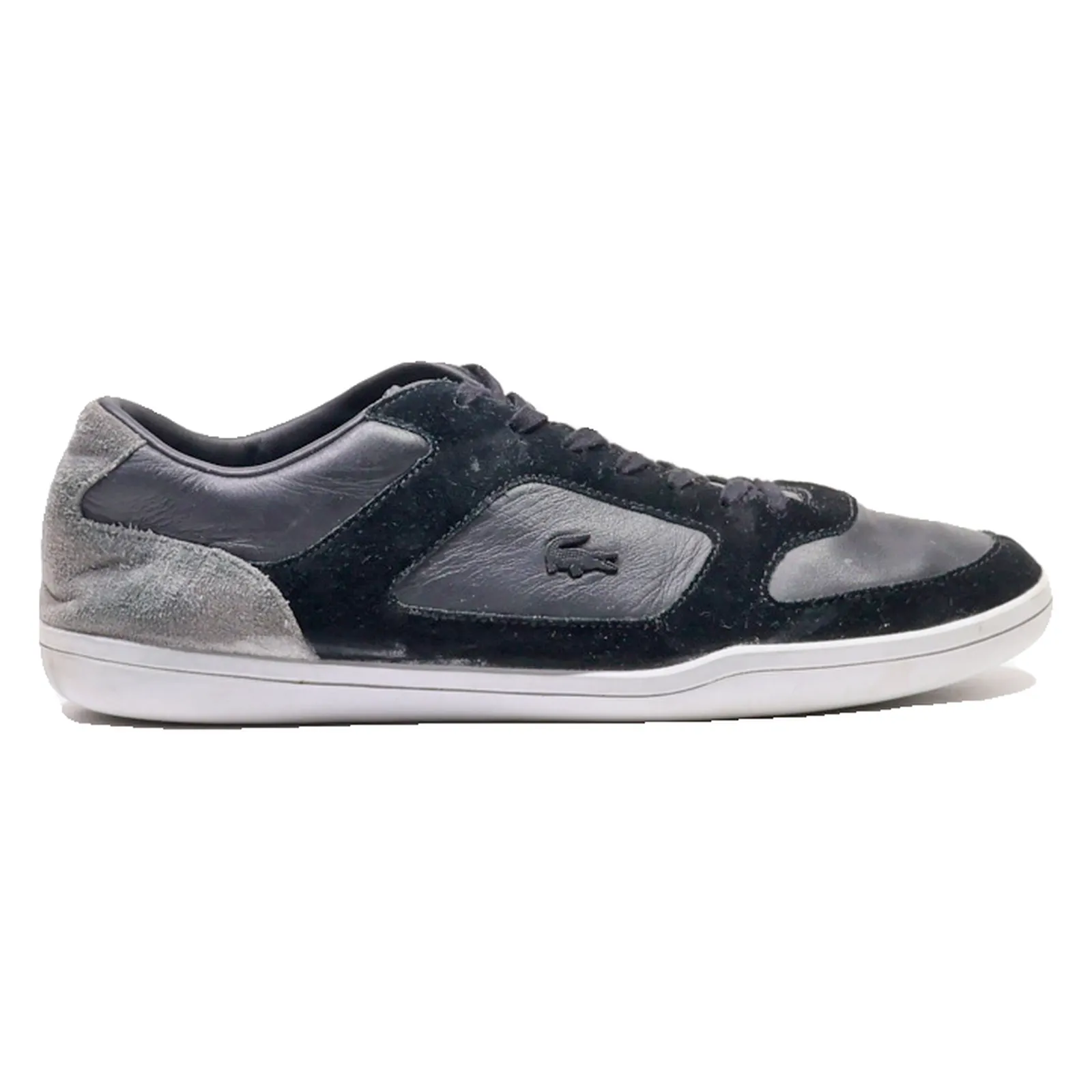 LACOSTE Sneaker Trainers Black Leather Mens UK 11
