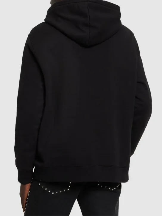 Lanvin   Logo embroidery oversized cotton hoodie 