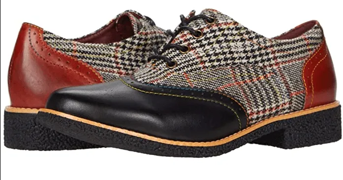 L'Artiste Women's Muggiasti Oxford Brogues- Black Multi