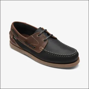 Loake Lymington Navy Brown Nubuck Boat Shoe@