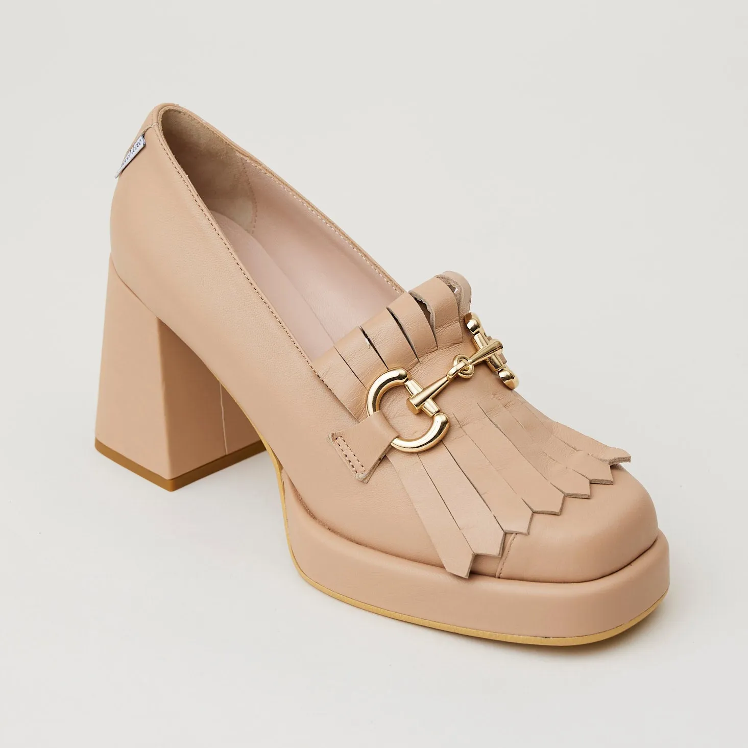 Marco Moreo Tan Leather Heeled Brogues