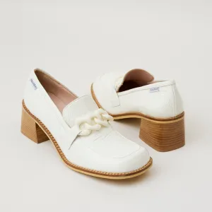 Marco Moreo White Patent Heeled Brogues