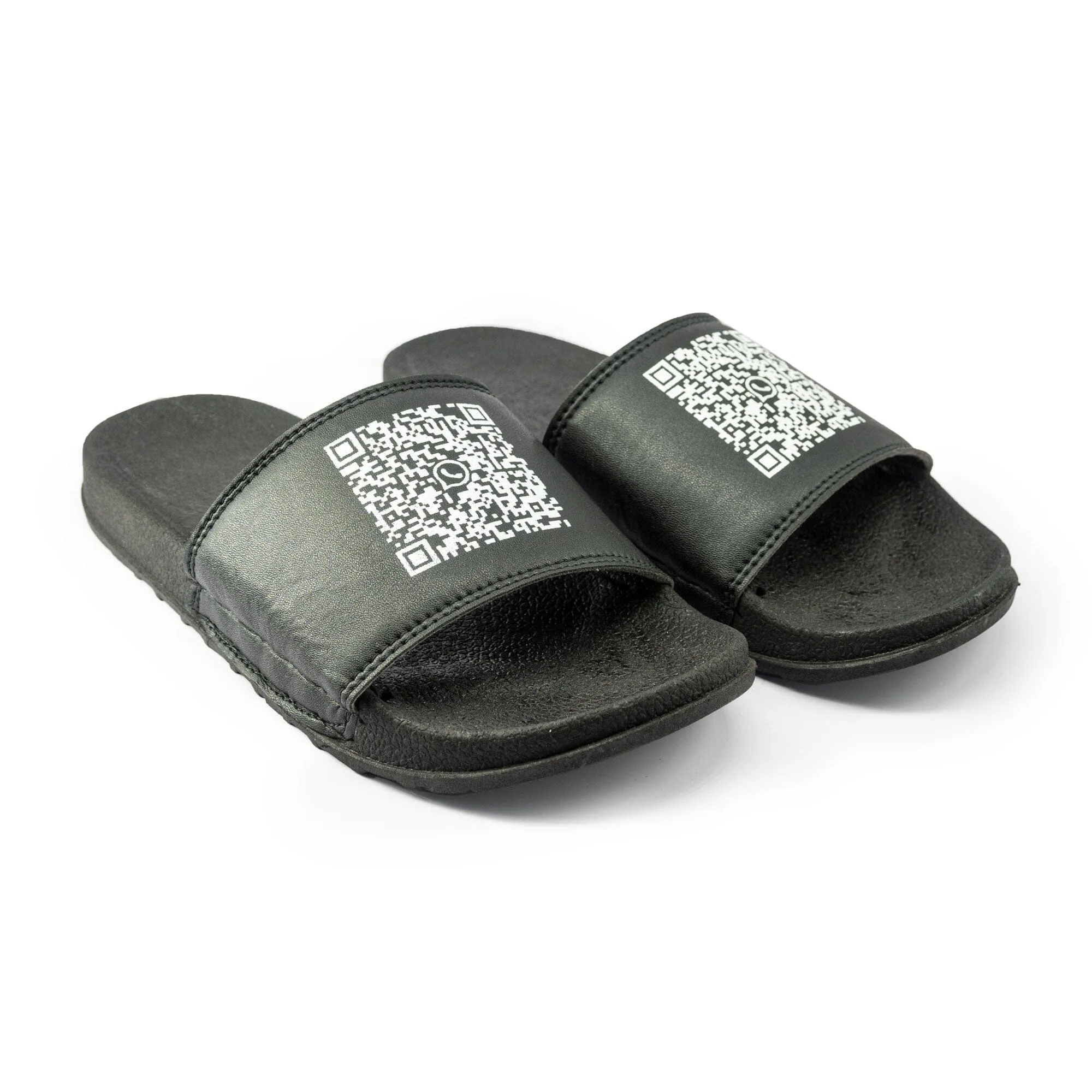 Men's Barcode Printed Classic Slides