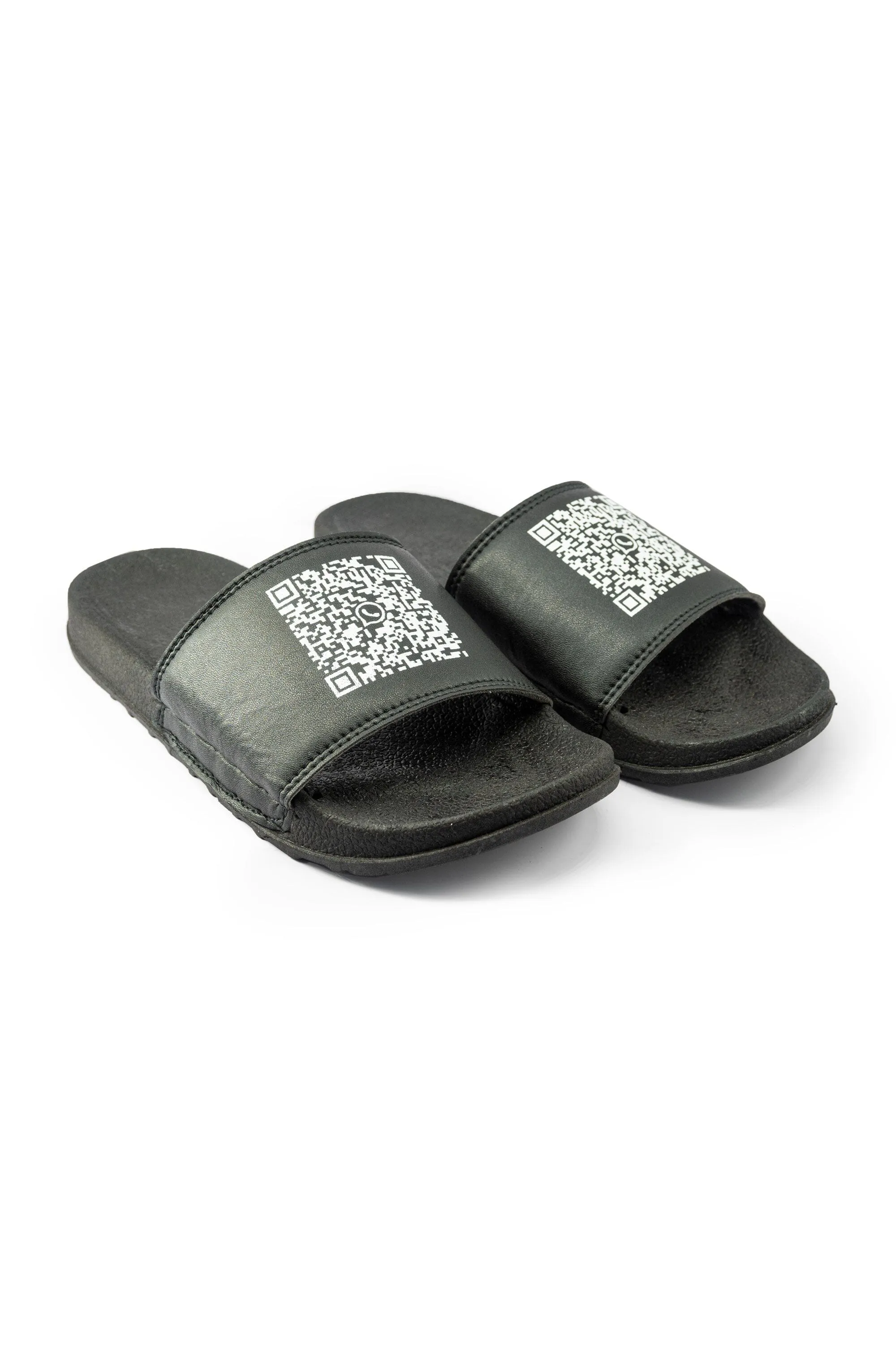 Men's Barcode Printed Classic Slides