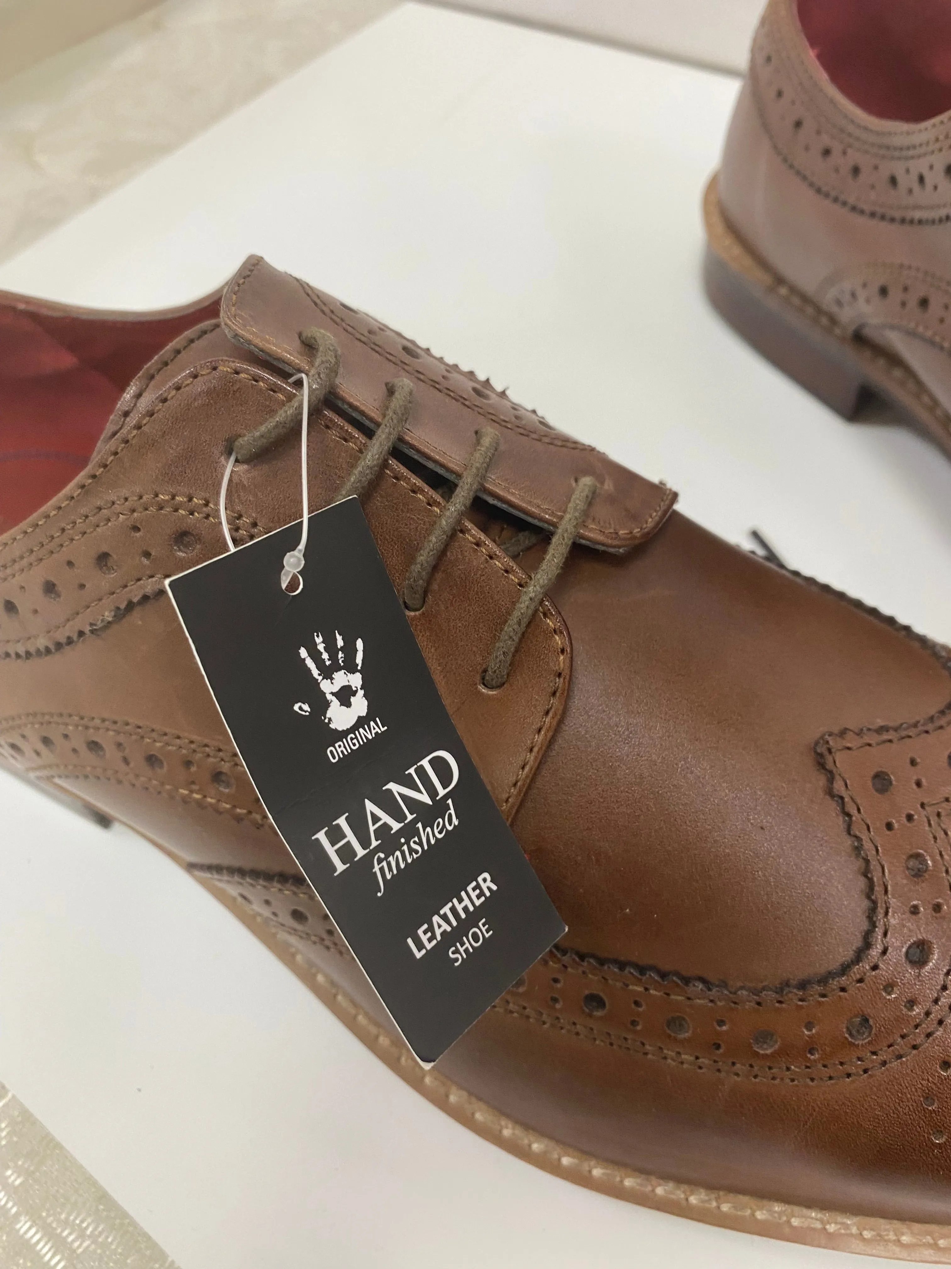 Mens Brown Leather Brogues Shoes Silver Street London Size 11 New in Box
