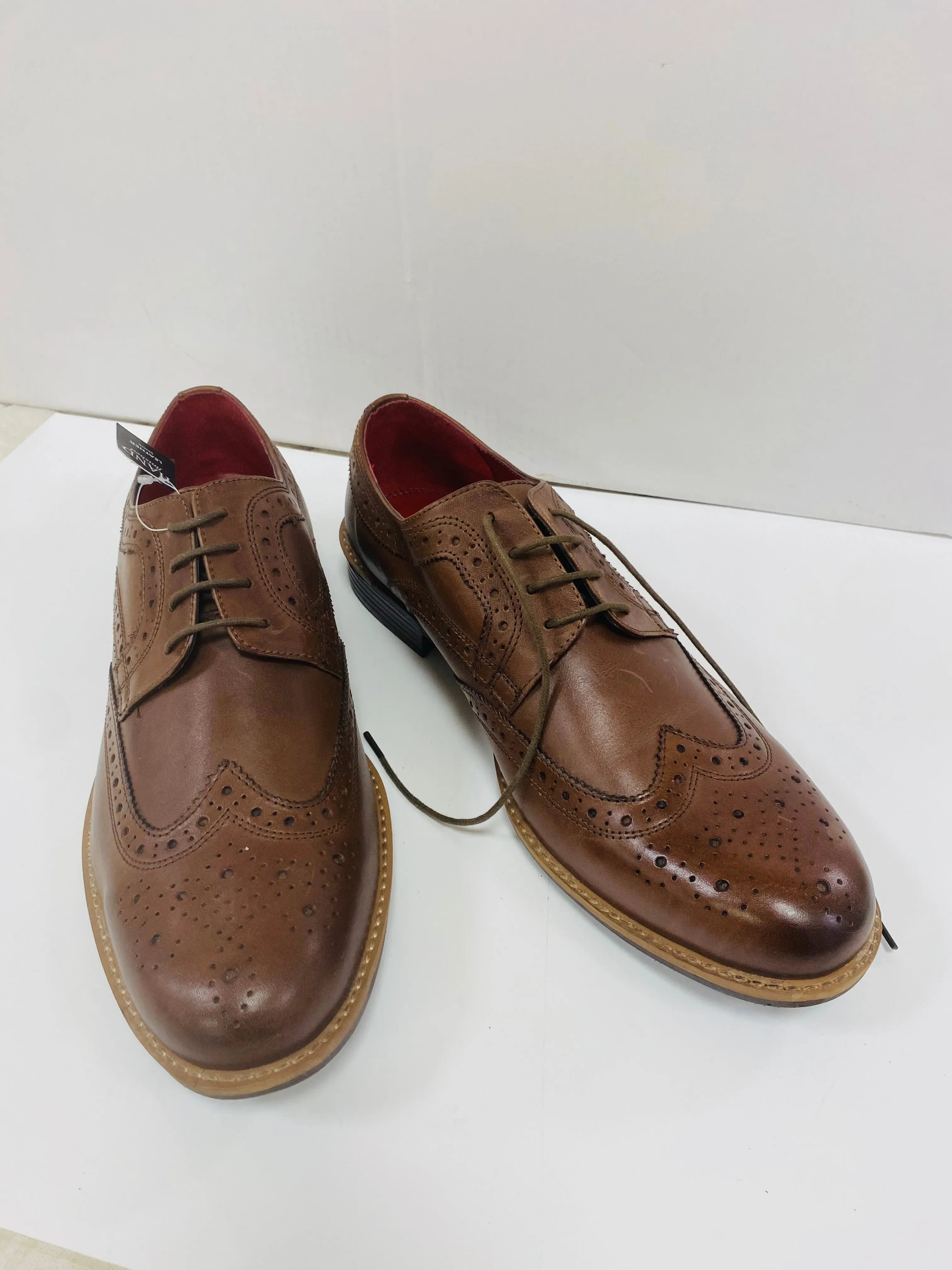 Mens Brown Leather Brogues Shoes Silver Street London Size 11 New in Box