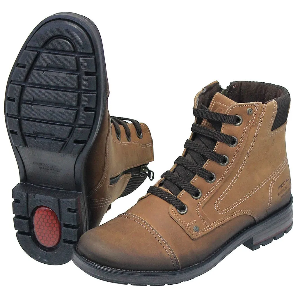 Men's Pull-Up Brown Latigo Leather Boots #BM130305LN ()