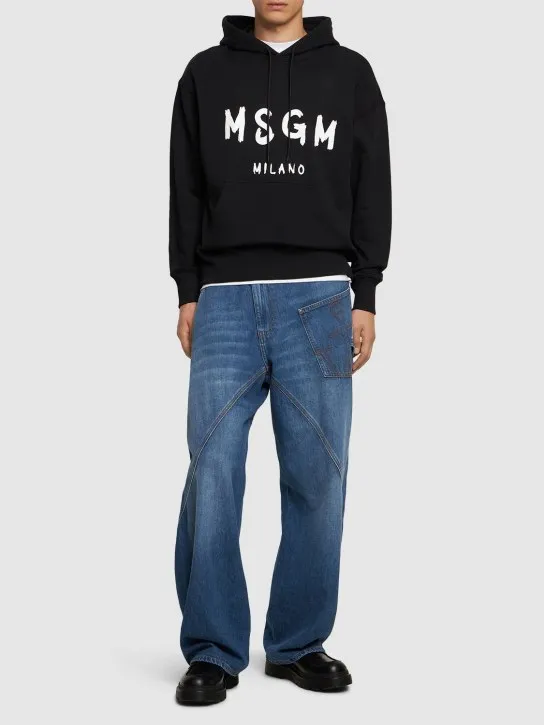 MSGM   Regular fit hooded sweatshirt 