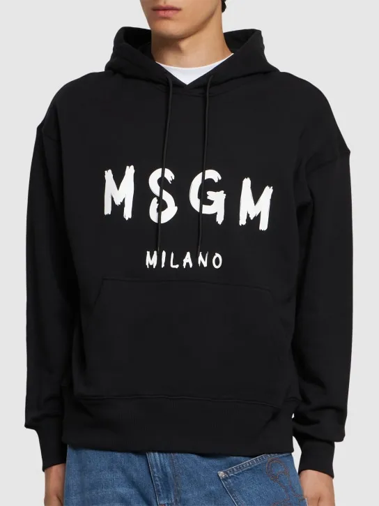 MSGM   Regular fit hooded sweatshirt 