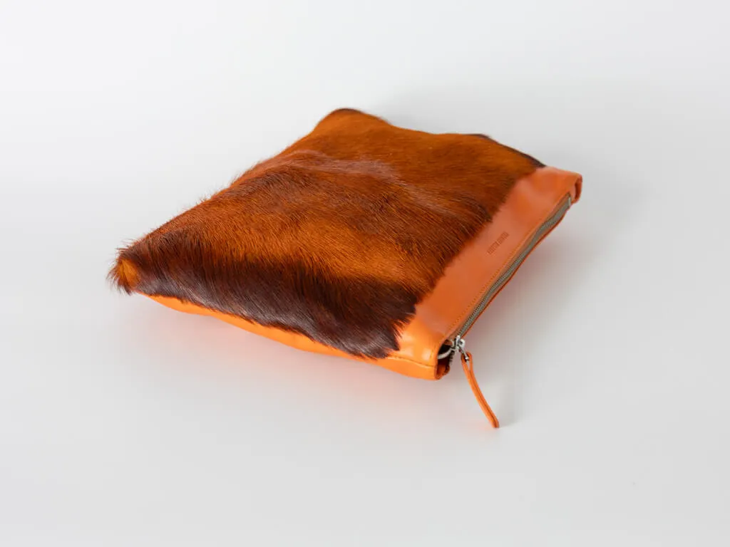 Multiway Springbok Handbag in Orange with a Stripe