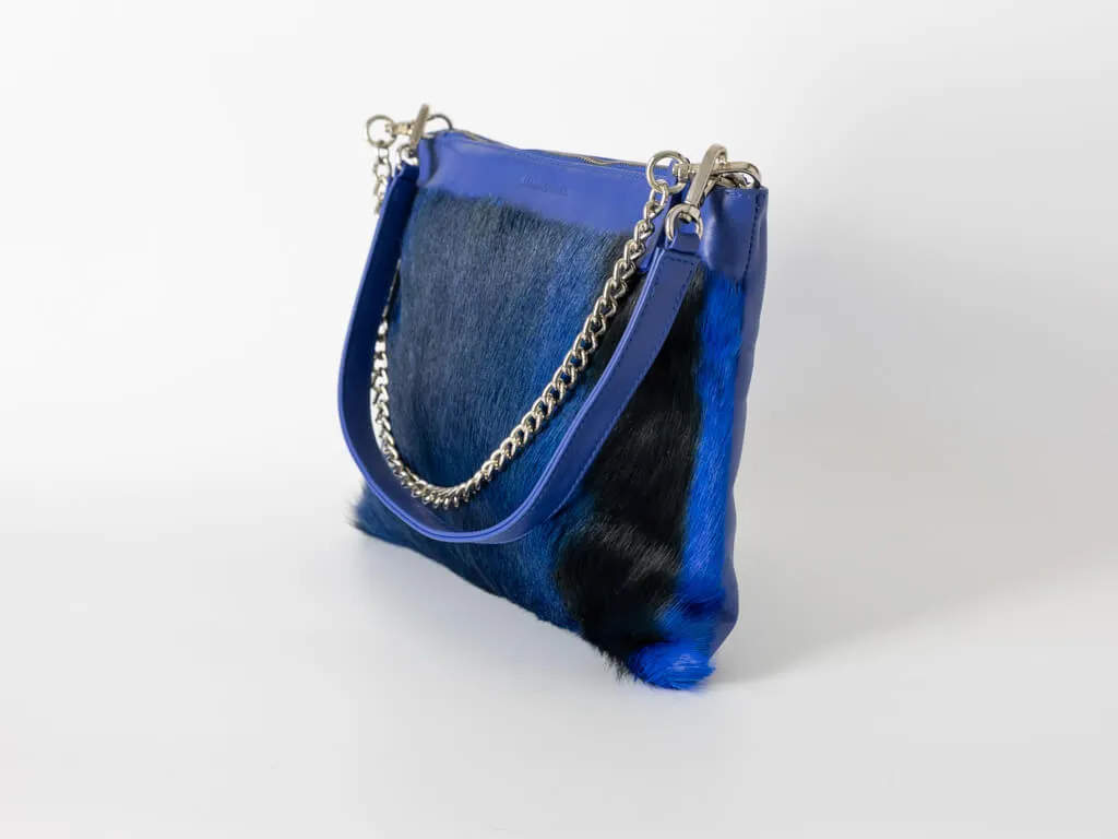 Multiway Springbok Handbag in Royal Blue with a Stripe