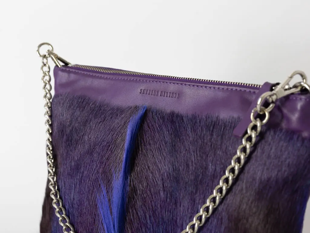 Multiway Springbok Handbag in Violet with a Fan