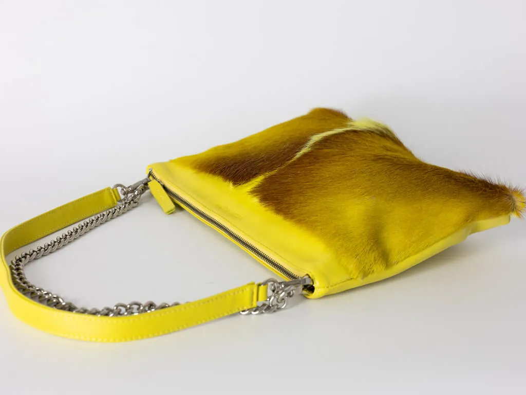 Multiway Springbok Handbag in Yellow with a Fan