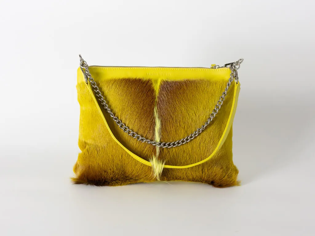 Multiway Springbok Handbag in Yellow with a Fan