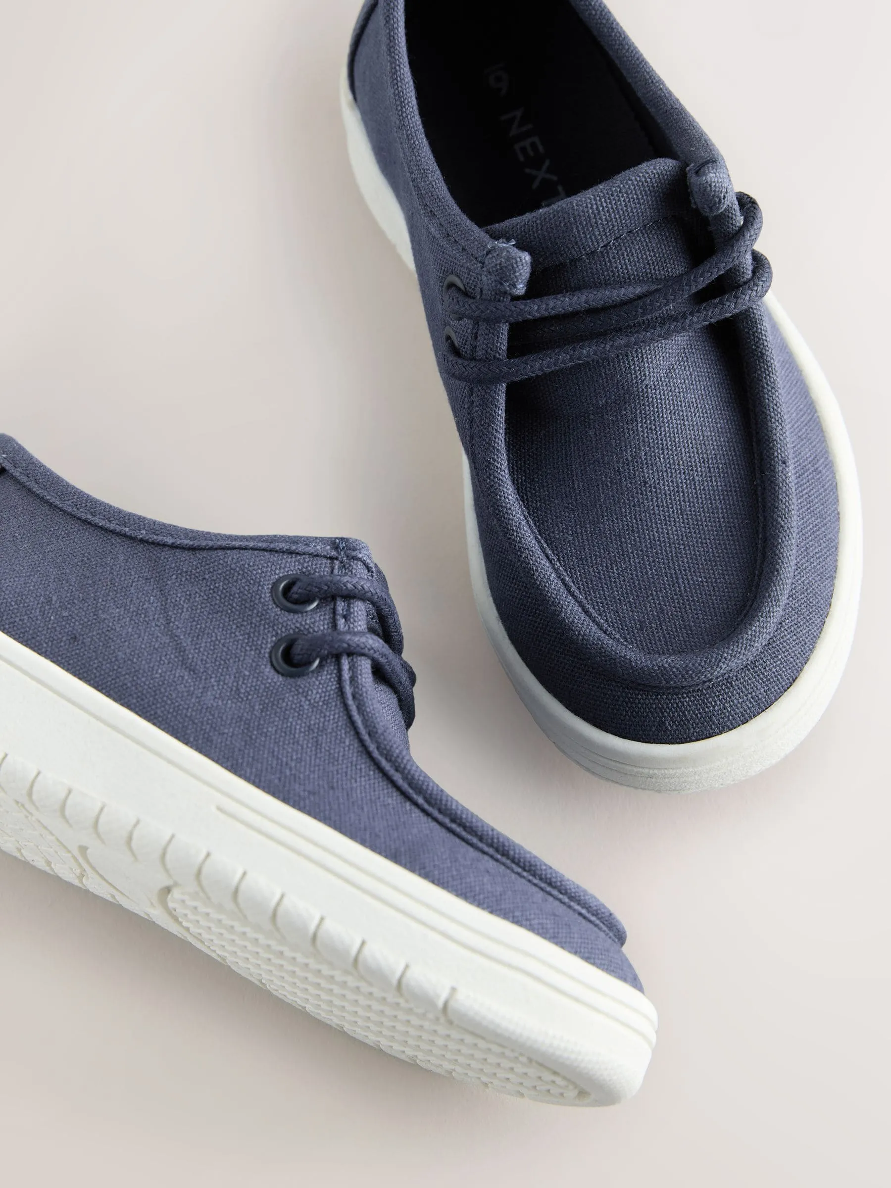 Navy Canvas Boat Shoes