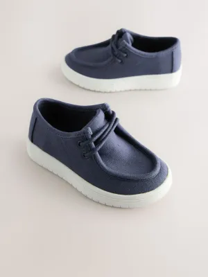 Navy Canvas Boat Shoes