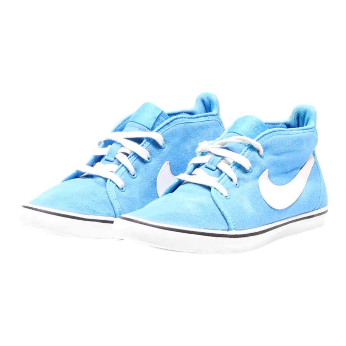 NIKE High Top Trainers Blue Canvas Womens UK 5
