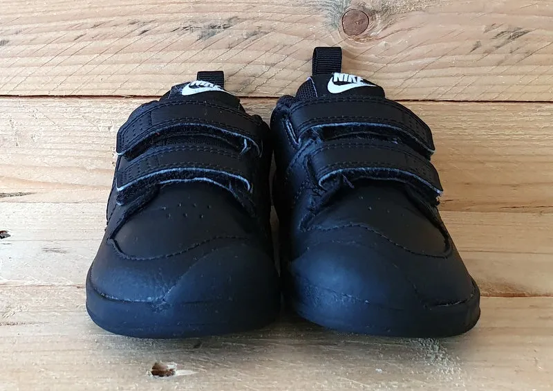 Nike Pico 5 Low Leather Kids Trainers UK6.5/US7C/EU23.5 AR4162-001 Triple Black
