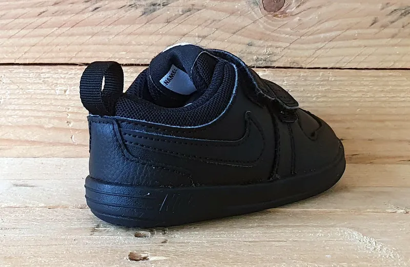 Nike Pico 5 Low Leather Kids Trainers UK6.5/US7C/EU23.5 AR4162-001 Triple Black