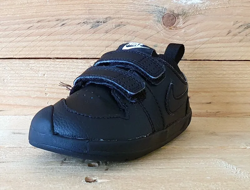 Nike Pico 5 Low Leather Kids Trainers UK6.5/US7C/EU23.5 AR4162-001 Triple Black