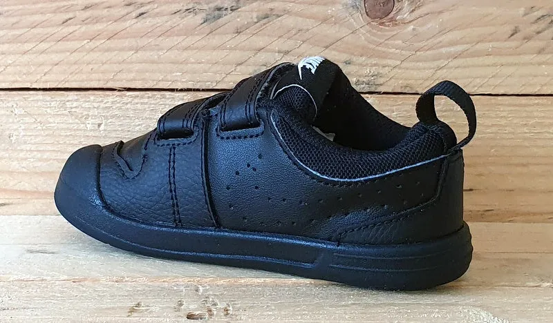 Nike Pico 5 Low Leather Kids Trainers UK6.5/US7C/EU23.5 AR4162-001 Triple Black