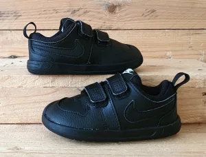 Nike Pico 5 Low Leather Kids Trainers UK6.5/US7C/EU23.5 AR4162-001 Triple Black