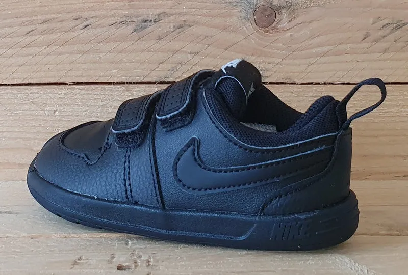 Nike Pico 5 Low Leather Kids Trainers UK6.5/US7C/EU23.5 AR4162-001 Triple Black