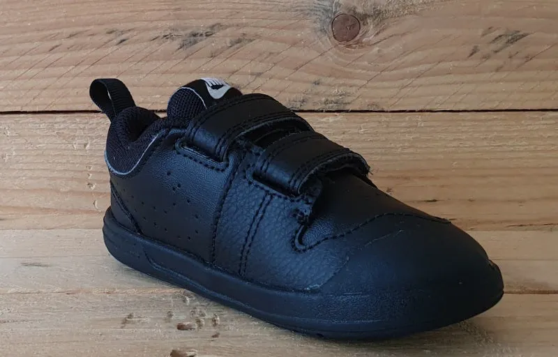 Nike Pico 5 Low Leather Kids Trainers UK6.5/US7C/EU23.5 AR4162-001 Triple Black