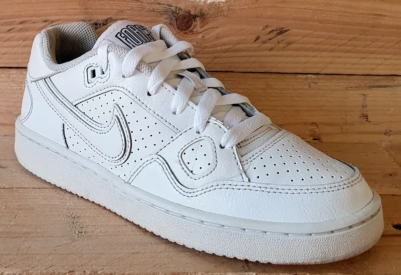 Nike Son Of Force Low Leather Trainers UK4/US4.5Y/EU36.5 615153-109 Triple White