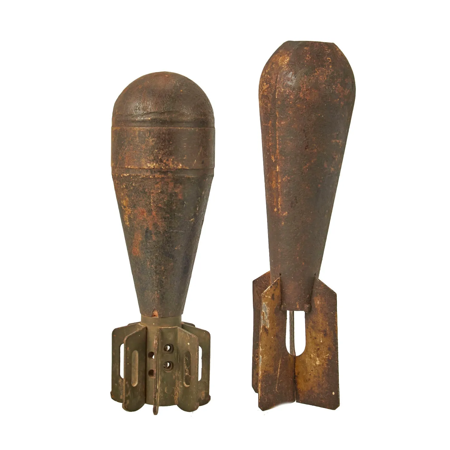 Original U.S. WWII INERT 60mm Training Mortar Round Grouping - 2 Trainers