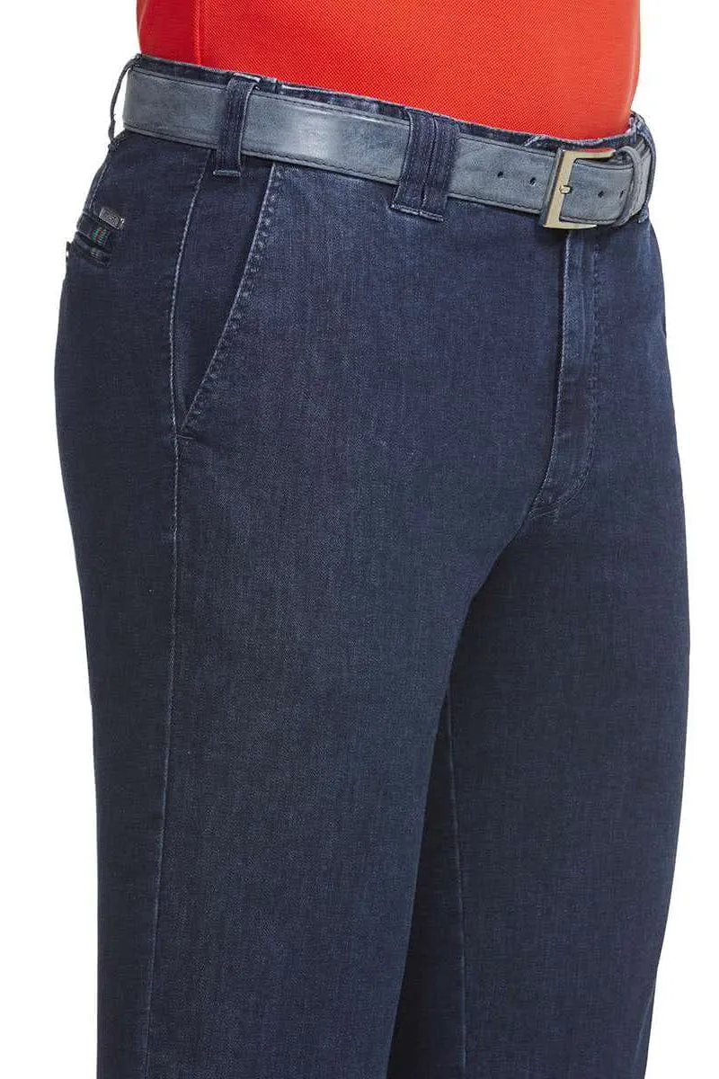 Oslo Coolmax Stretch Waist Denim Trousers - Dark Stone