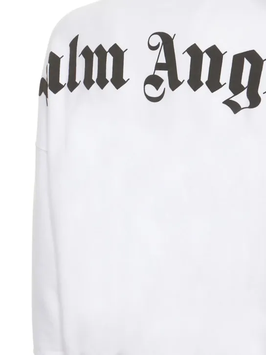 Palm Angels   Logo print cotton jersey hoodie 