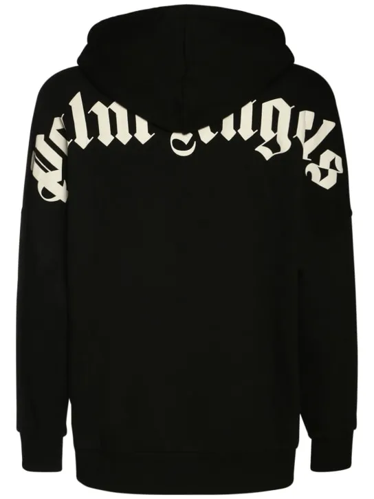 Palm Angels   Logo print cotton jersey hoodie 