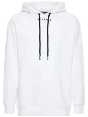 Palm Angels   Logo print cotton jersey hoodie 