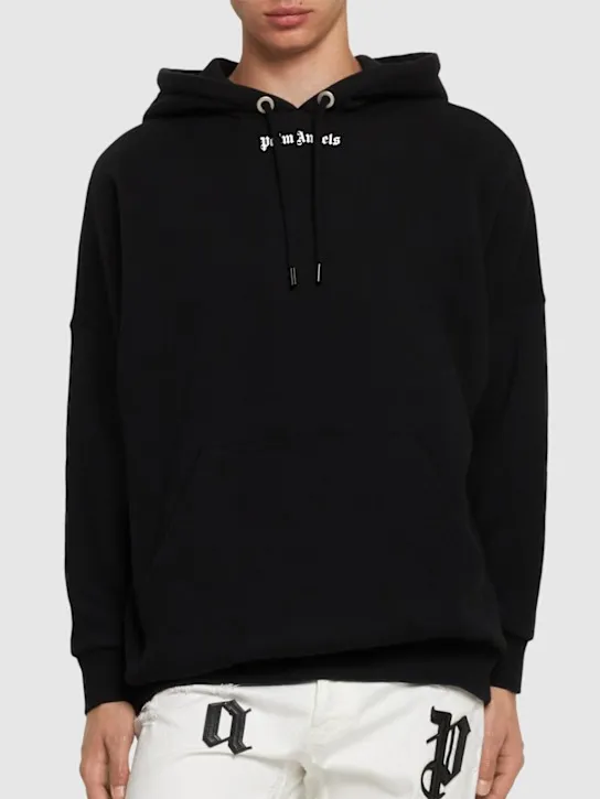Palm Angels   Logo print cotton jersey hoodie 