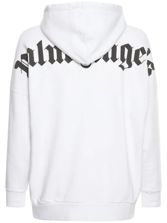 Palm Angels   Logo print cotton jersey hoodie 