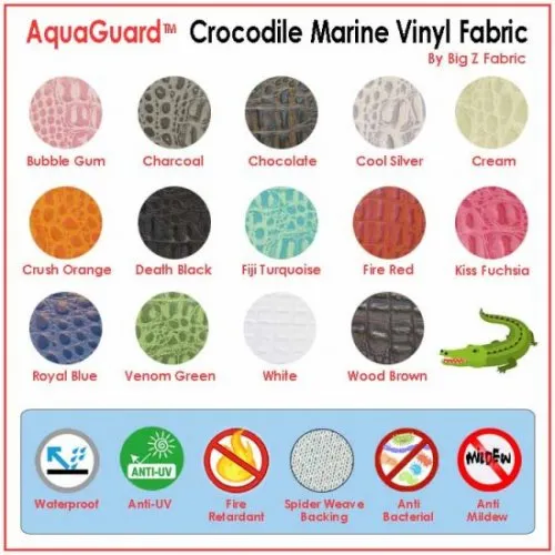 Passion Purple Crocodile Marine Vinyl Fabric / Sold By The Yard