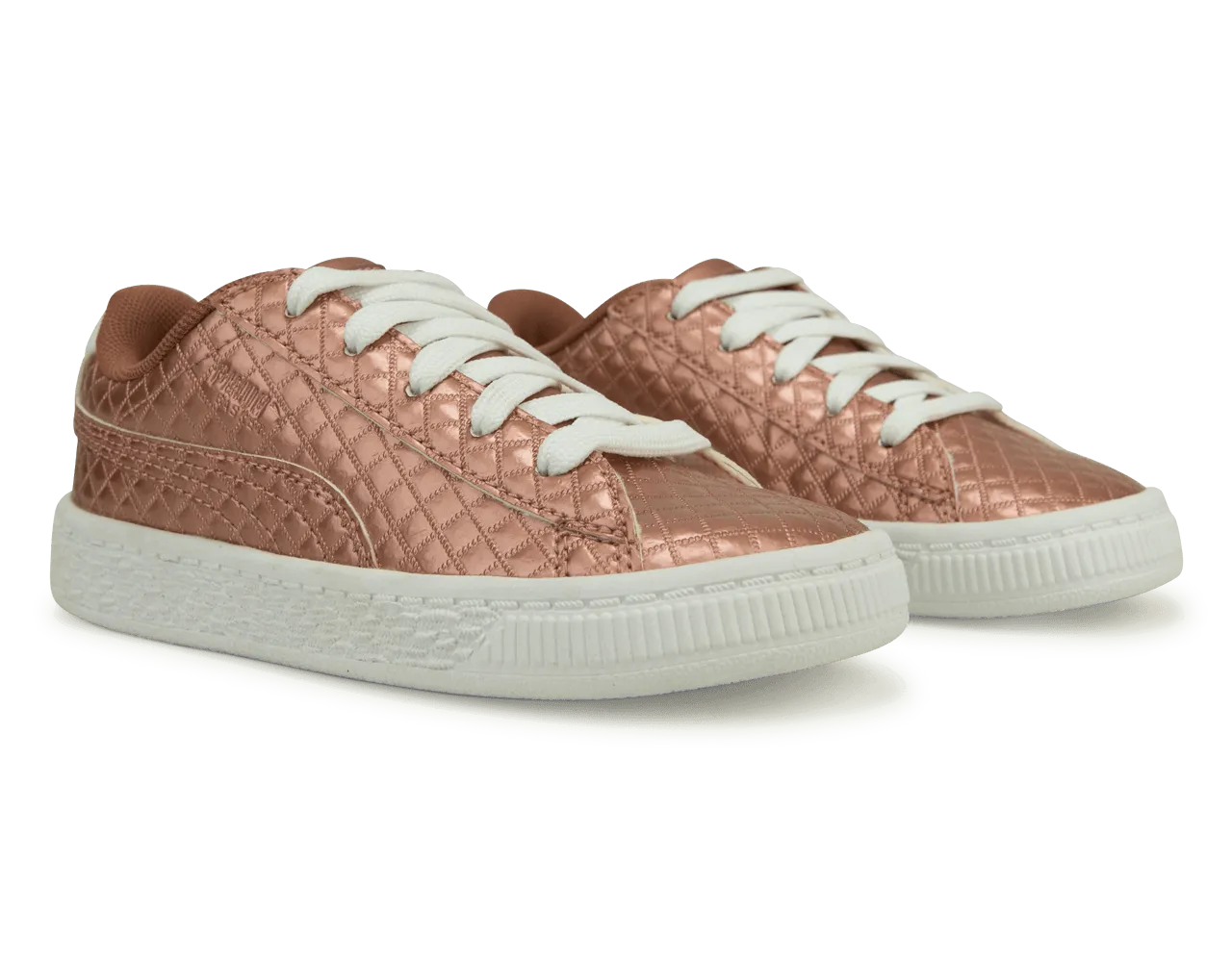 PUMA Kids Basket Met Emboss Rose/White