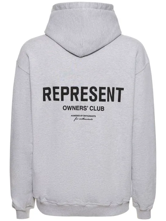 Represent   Owners Club logo cotton hoodie 