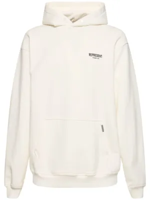 Represent   Owners Club logo cotton hoodie 