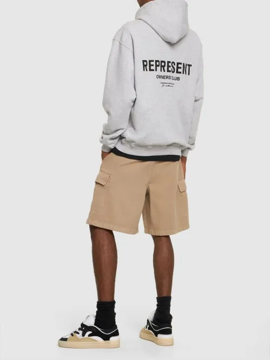 Represent   Owners Club logo cotton hoodie 