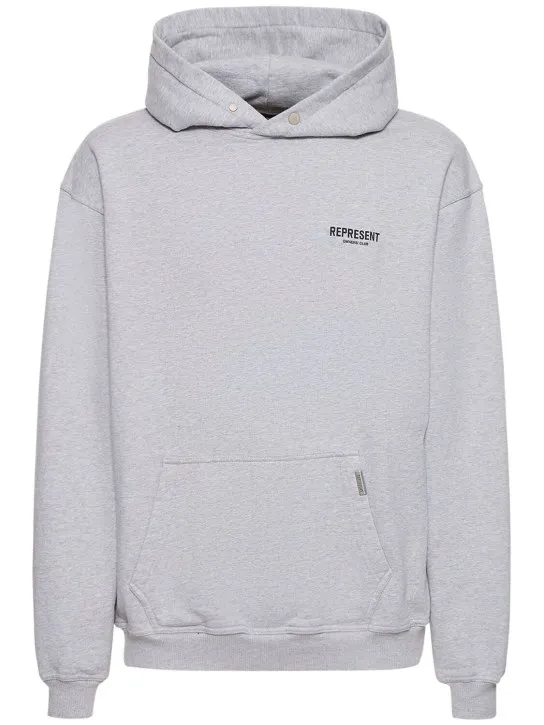 Represent   Owners Club logo cotton hoodie 