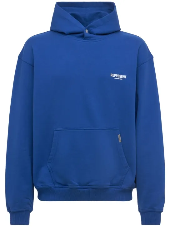 Represent   Owners Club logo cotton hoodie 