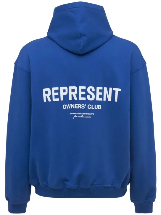 Represent   Owners Club logo cotton hoodie 